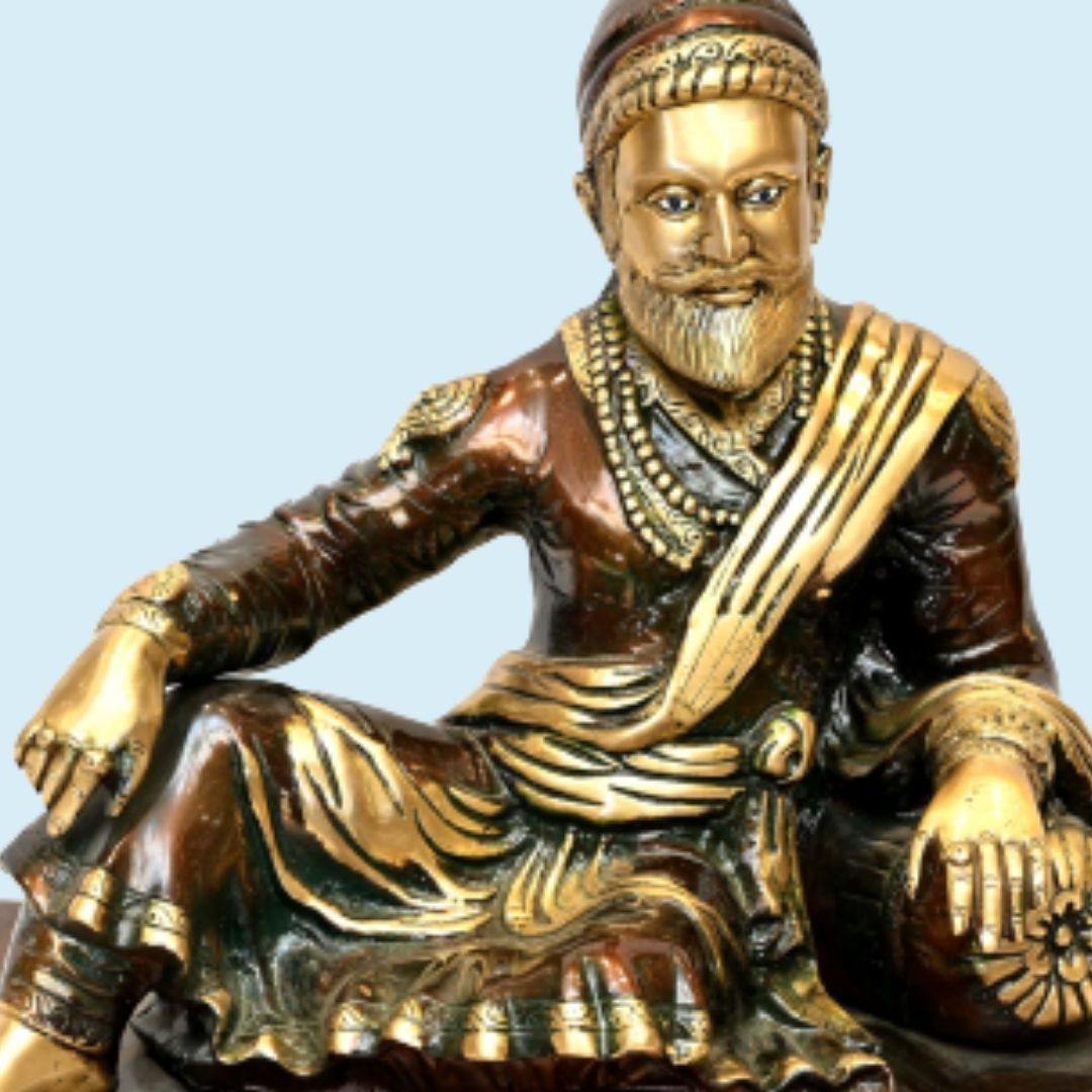 Brass Veer Shivaji Maharaj (H 13 Inches, Weight 12 Kg)