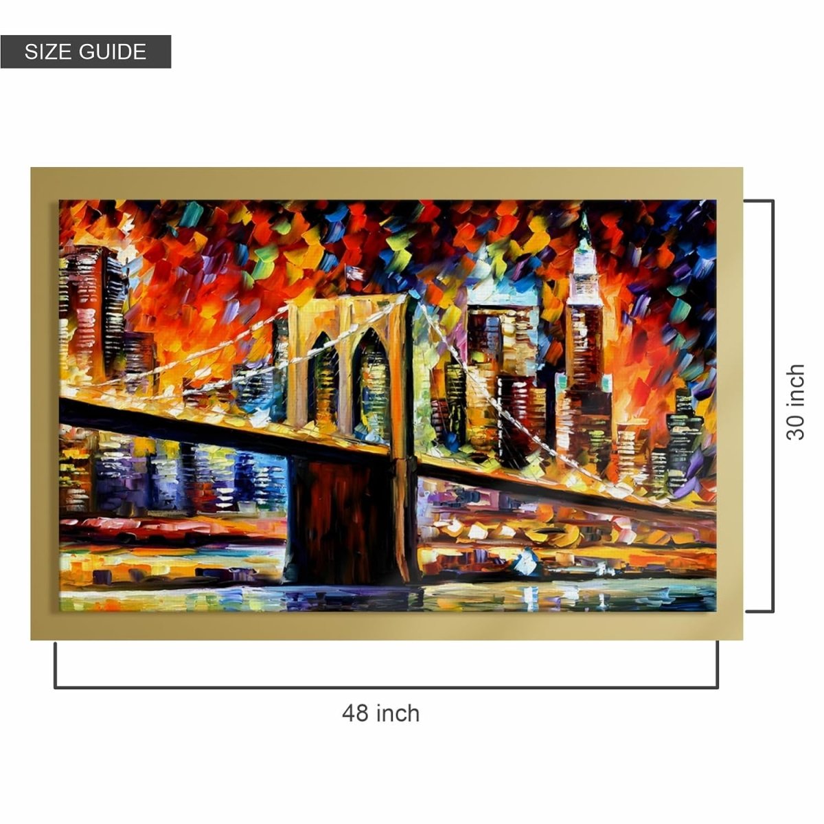 Brooklyn Bridge in Dreams Canvas Wall Art (48 x 30 Inches)