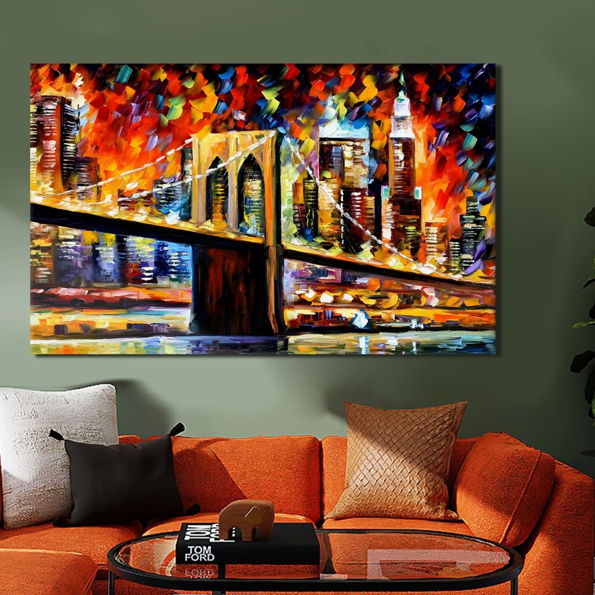 Brooklyn Bridge in Dreams Canvas Wall Art (48 x 30 Inches)