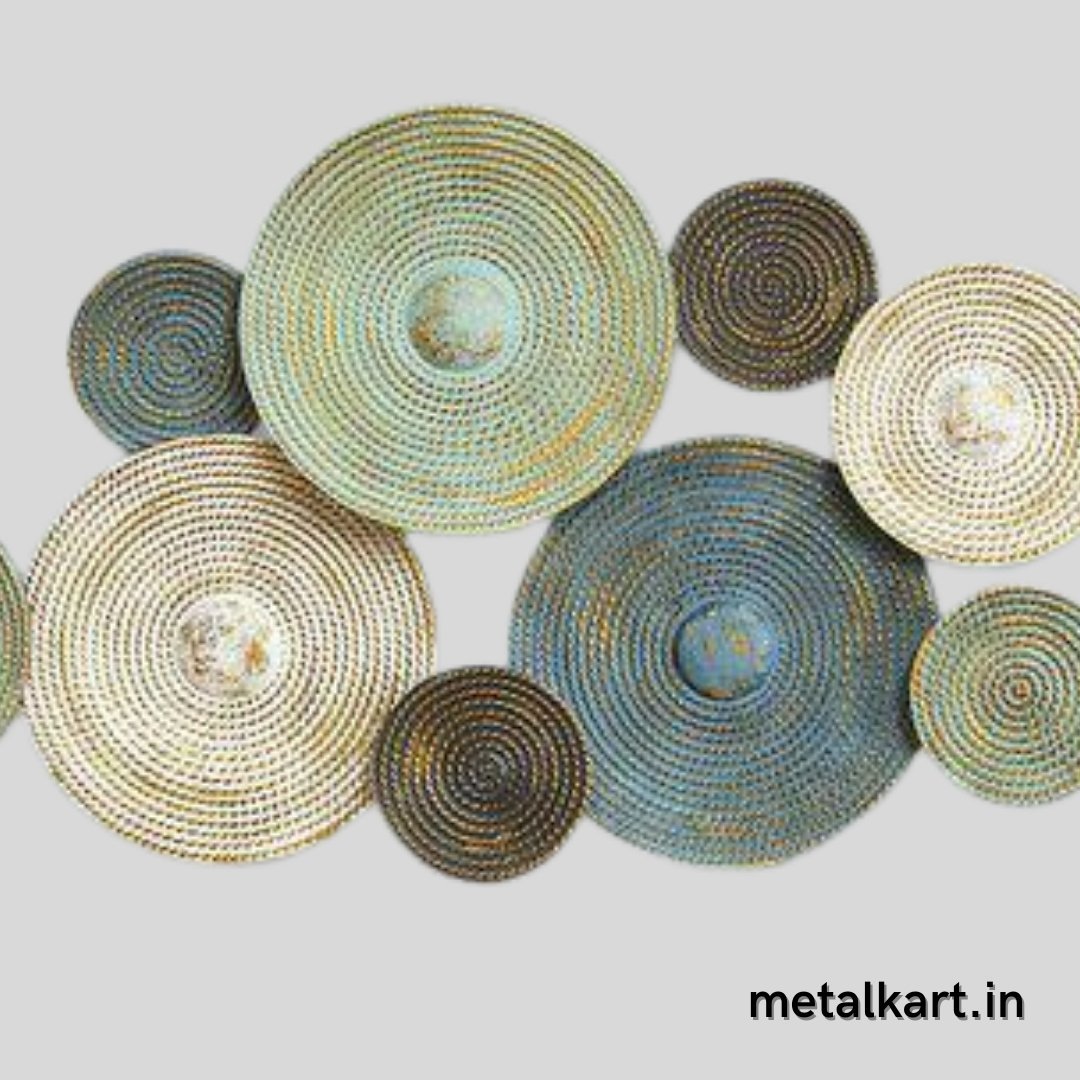 Bumper Sale 10 simple Metallic self design circular plates (48 x 24 Inches)