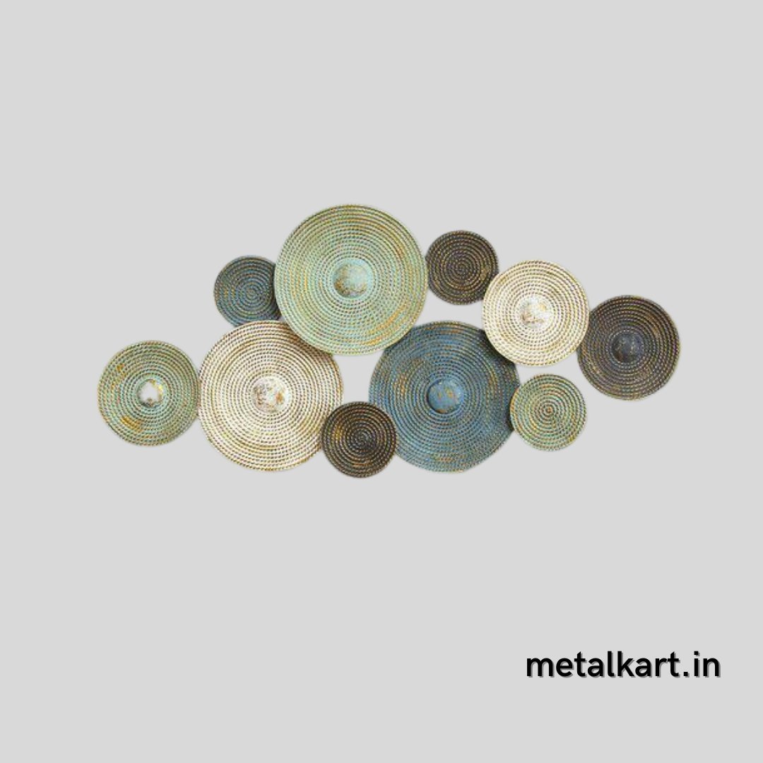 Bumper Sale 10 simple Metallic self design circular plates (48 x 24 Inches)