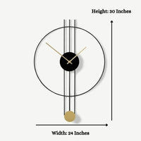 Thumbnail for Bumper Sale Black Gold Fixed Pendulam wall Clock (24 x 30 Inches)