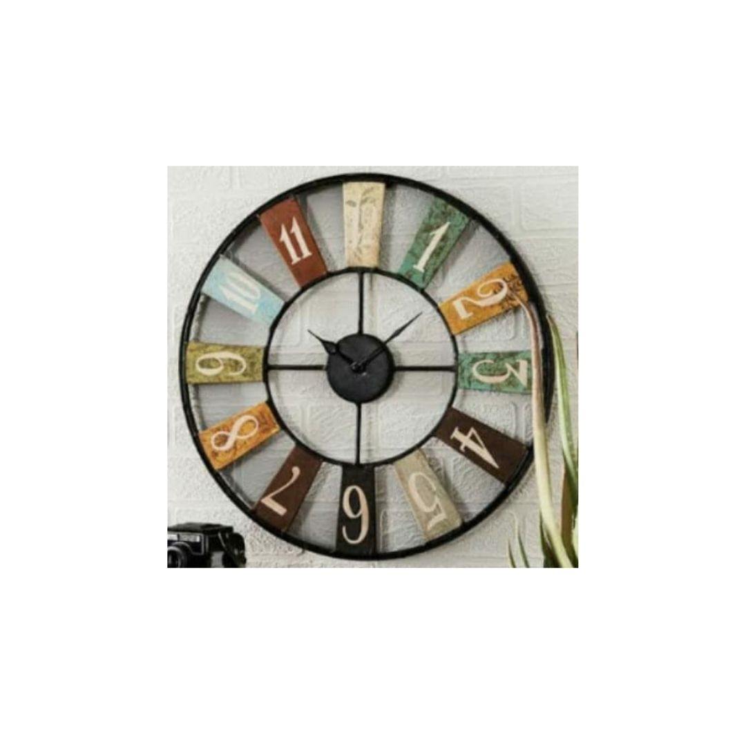 Bumper Sale Designer Metallic colorful numeric wall clock (24 Inches Dia)
