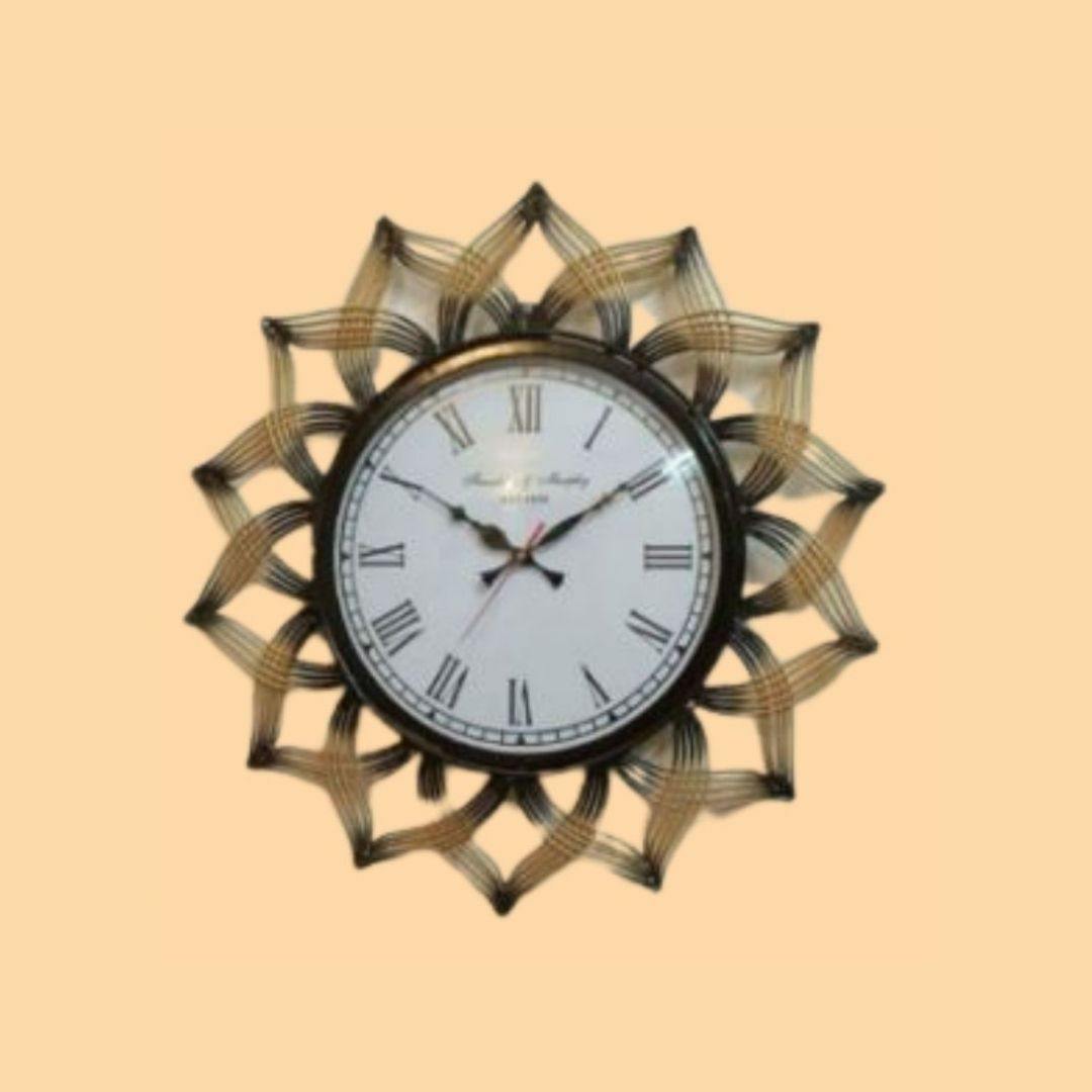 Bumper Sale Designer metallic Lotus Ring Wall Clock (24 x 24 Inches)