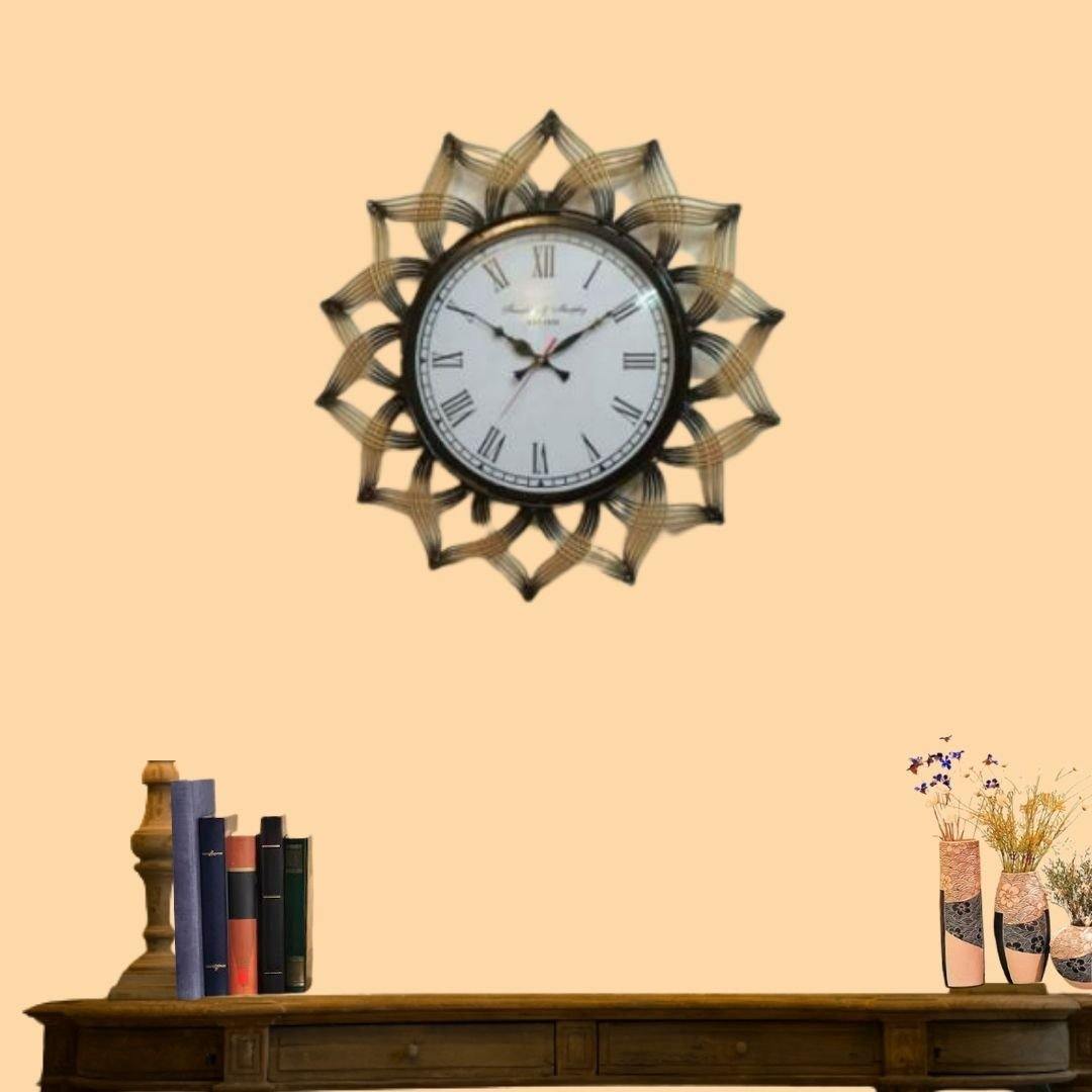 Bumper Sale Designer metallic Lotus Ring Wall Clock (24 x 24 Inches)