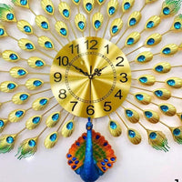 Thumbnail for Bumper Sale Designer Metallic Wall Peacock Watch (28 Inches)