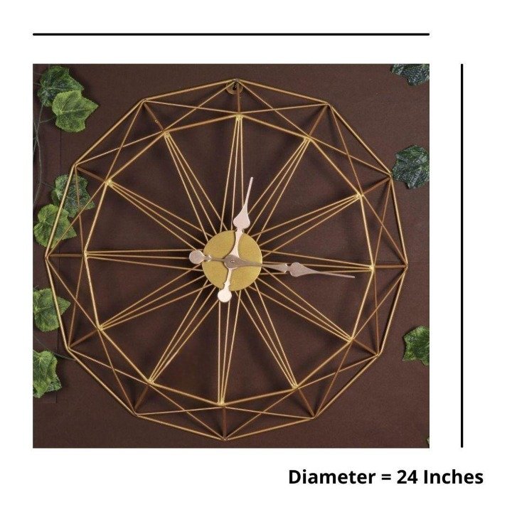 Bumper Sale Geometrical design metallic wall clock (Dia 24 Inches)