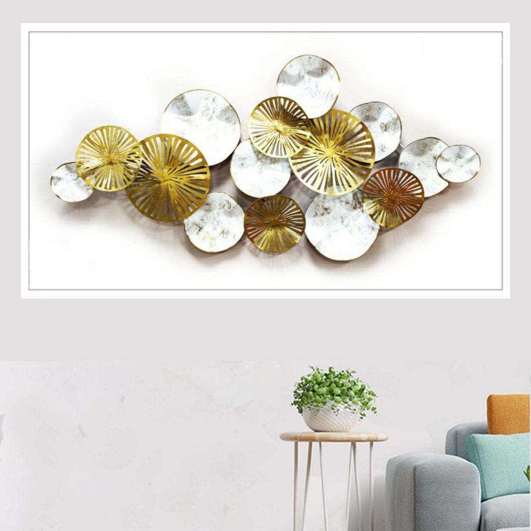 Bumper Sale Metalkart special Golden white metal art (52 x 26 Inches)