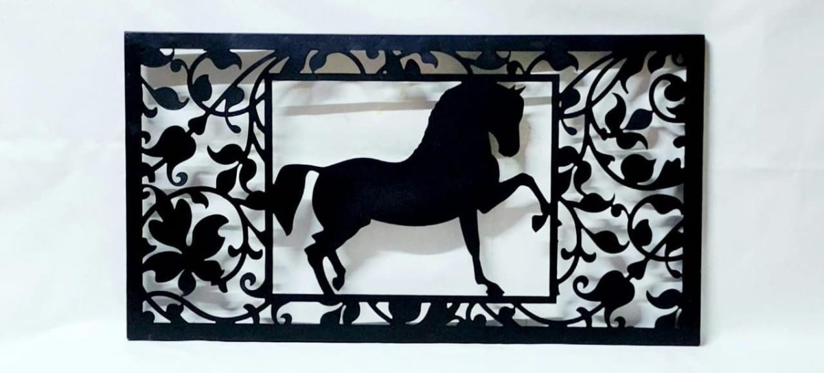 Bumper Sale Metallic Aristrocatic Horse wall design (28 x 15 Inches)