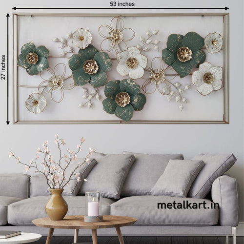 Bumper Sale Metallic floral frame wall art (53 x 27 Inches)