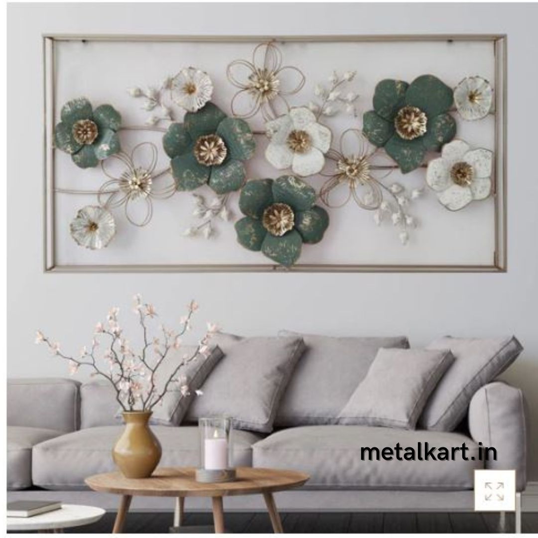Bumper Sale Metallic floral frame wall art (53 x 27 Inches)