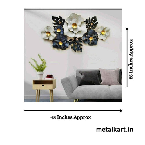 Bumper sale Metallic flower wall art (48 x 25 Inches)