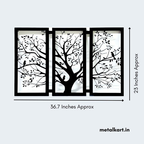 Bumper Sale Metallic Shady tree with Birds wall design (36.7 x 23 Inches)
