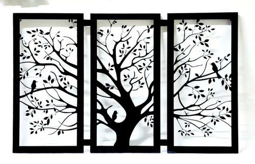 Bumper Sale Metallic Shady tree with Birds wall design (36.7 x 23 Inches)