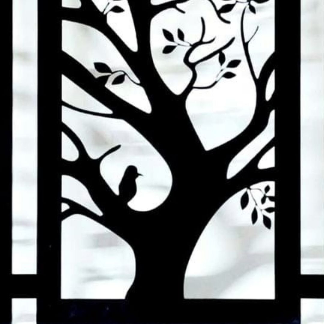 Bumper Sale Metallic Shady tree with Birds wall design (36.7 x 23 Inches)