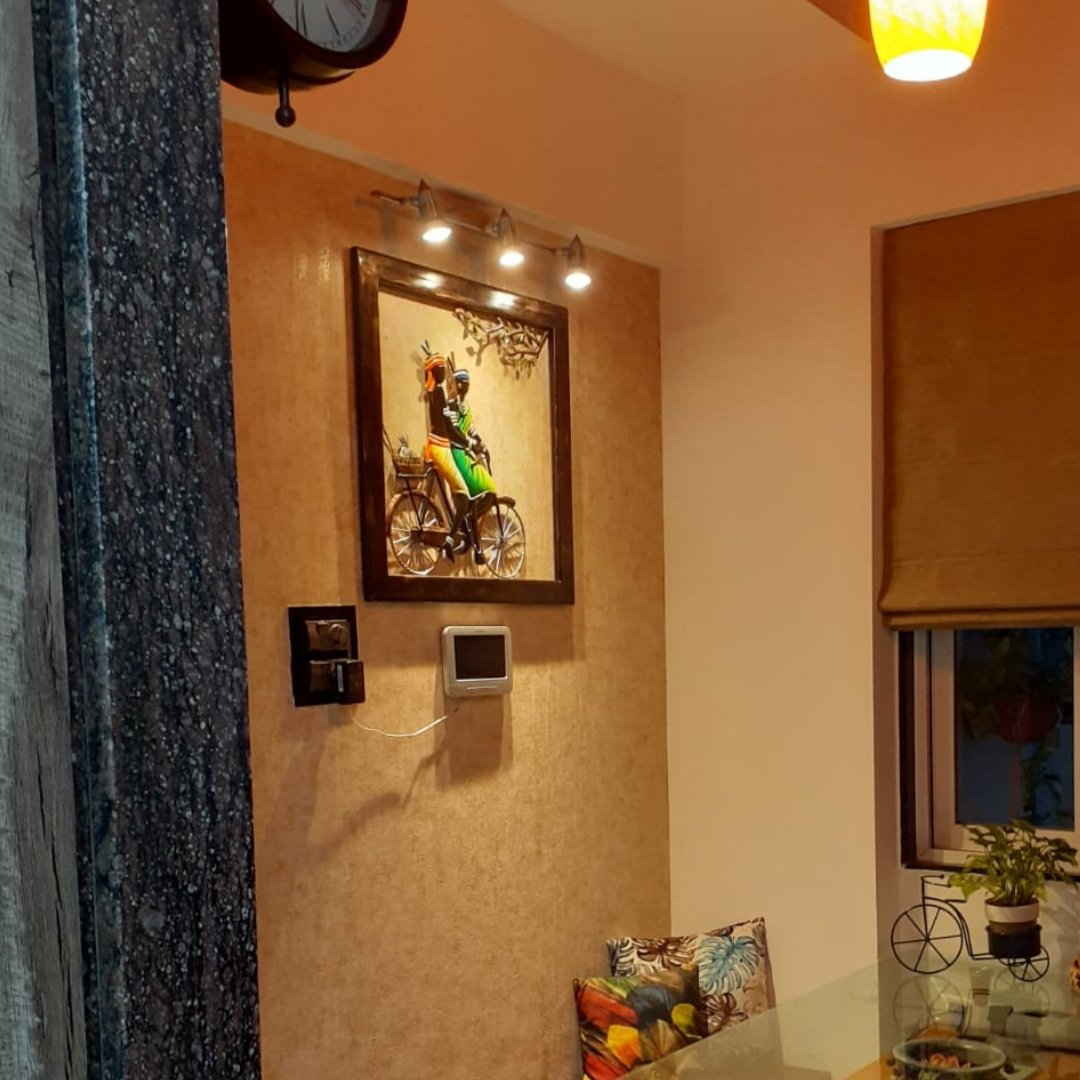 Bumper Sale Metallic Wall Art Cycle Savari Village Life (24 * 24 Inches)