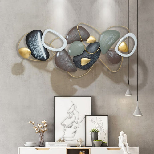 Bumper Sale Multicolor Pile of Stones Metal wall Art (48 x 24 Inches)