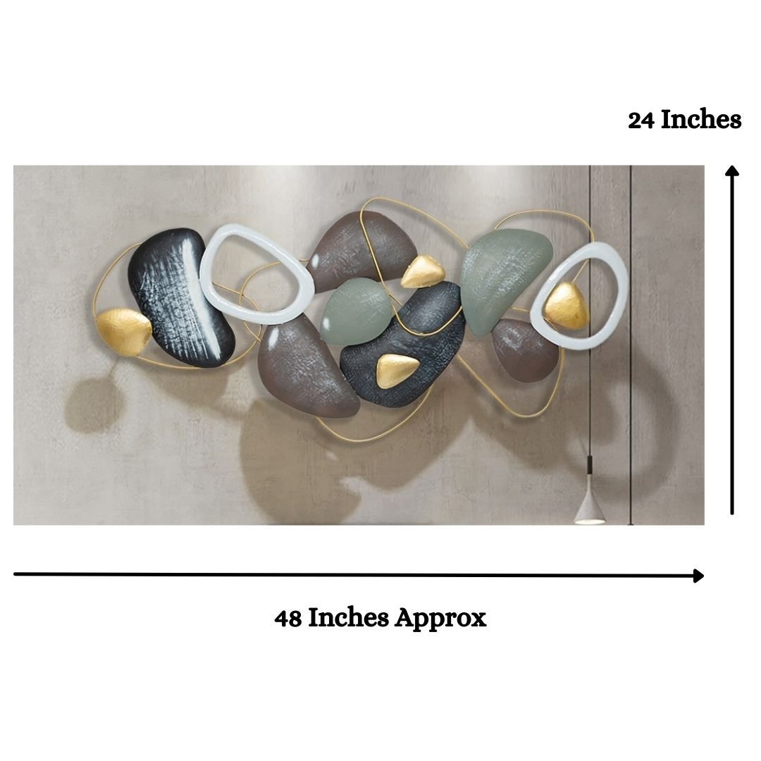 Bumper Sale Multicolor Pile of Stones Metal wall Art (48 x 24 Inches)