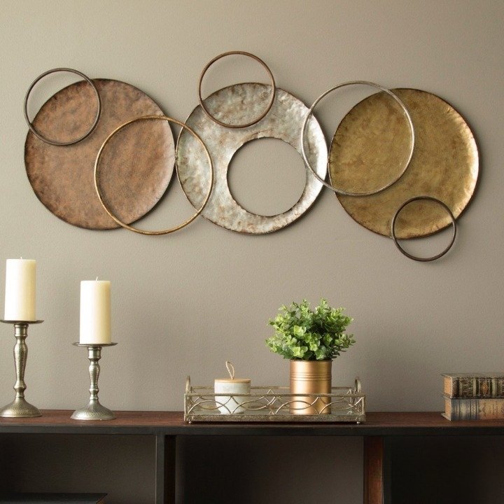 Bumper Sale Multiple circle antique look wall hanging art (47 x 20 Inches)