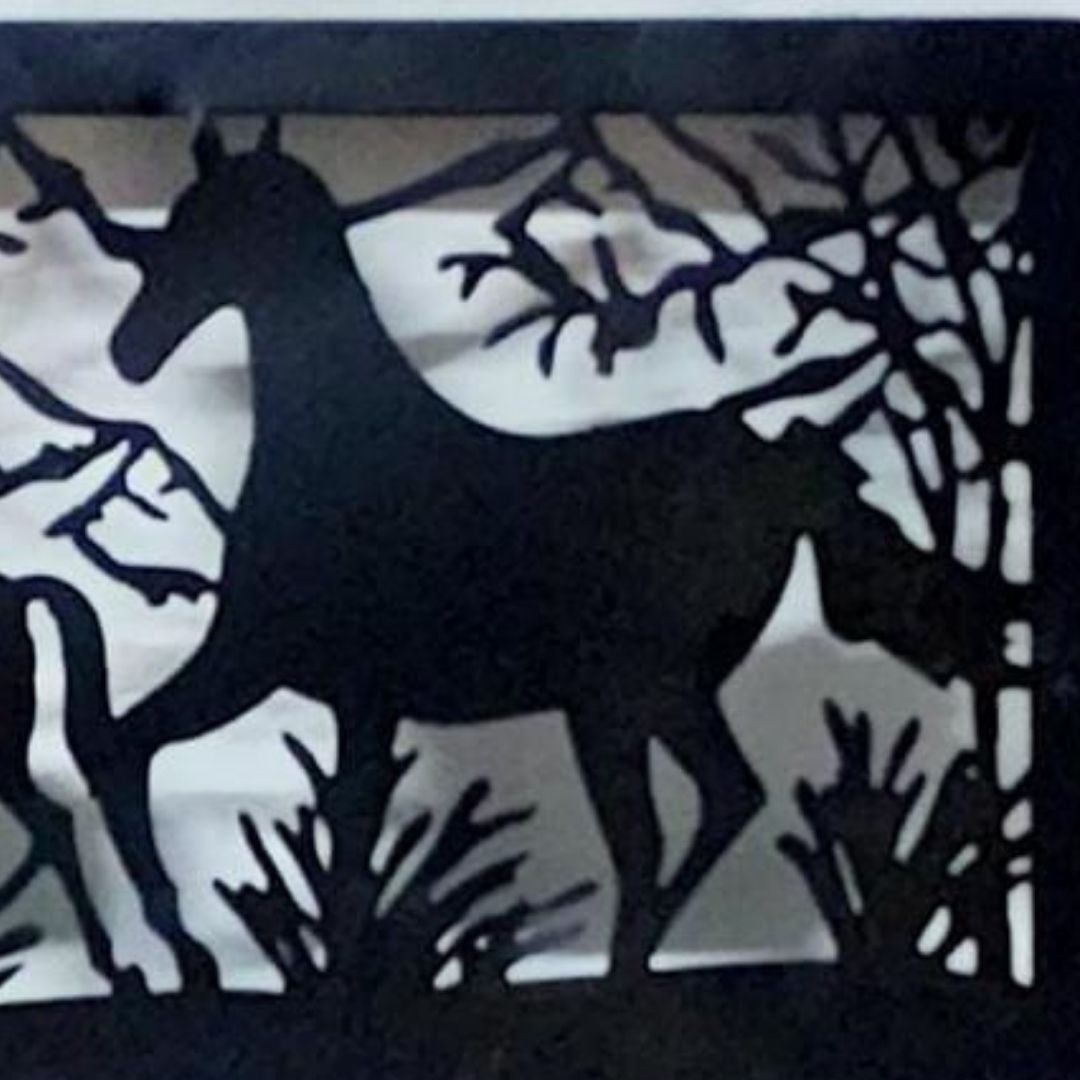Bumper Sale The Grazing Horses Metal wall art (25.5 x 11 Inches)