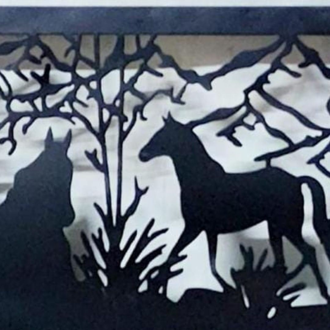Bumper Sale The Grazing Horses Metal wall art (25.5 x 11 Inches)