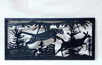 Thumbnail for Bumper Sale Tiger chasing Deer Laser perfection metal wall design (26 x 12 Inches)