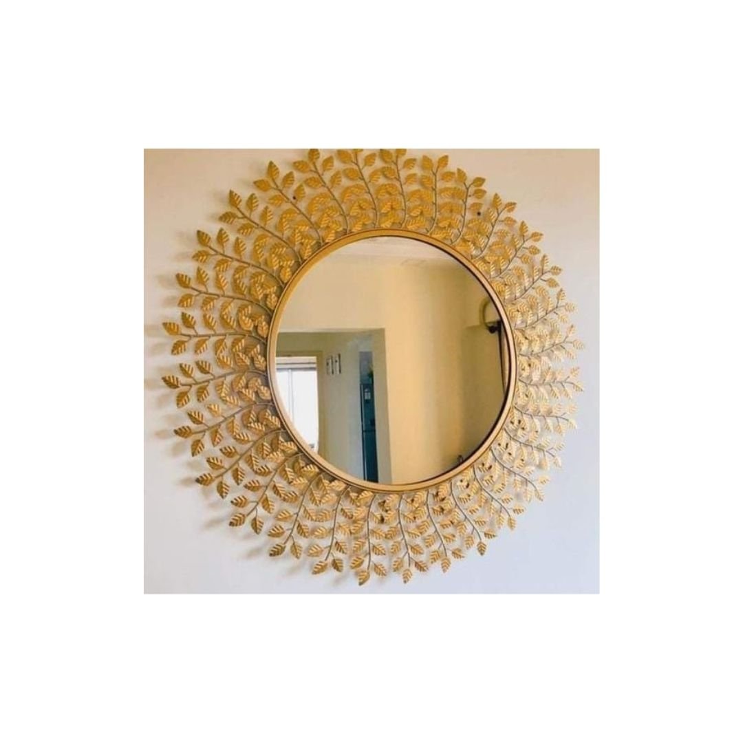 Bumper Sale Tiny Leaves Circular mirror (30 Inches Dia)
