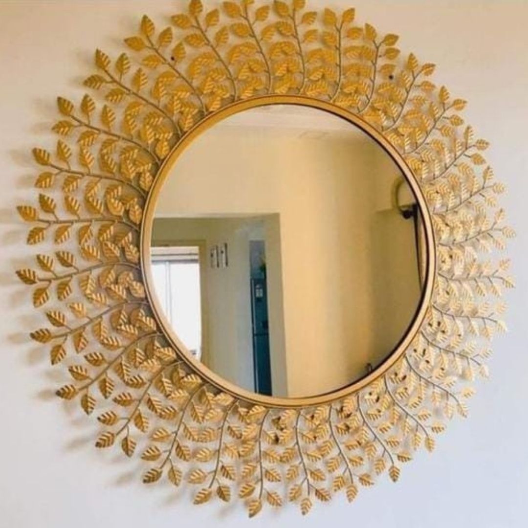 Bumper Sale Tiny Leaves Circular mirror (30 Inches Dia)