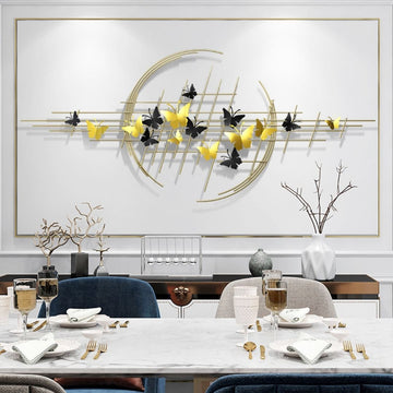 Butterfly Net Circular Metal Wall Art (48 x 24 Inches)