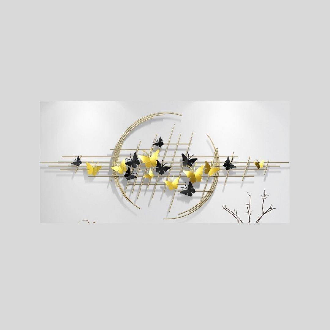 Butterfly Net Circular Metal Wall Art (48 x 24 Inches)