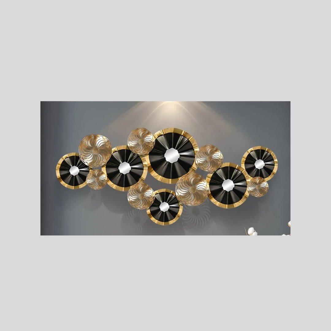 Cart Wheel Circular Wall Mounted Art (48 x 24 Inches)