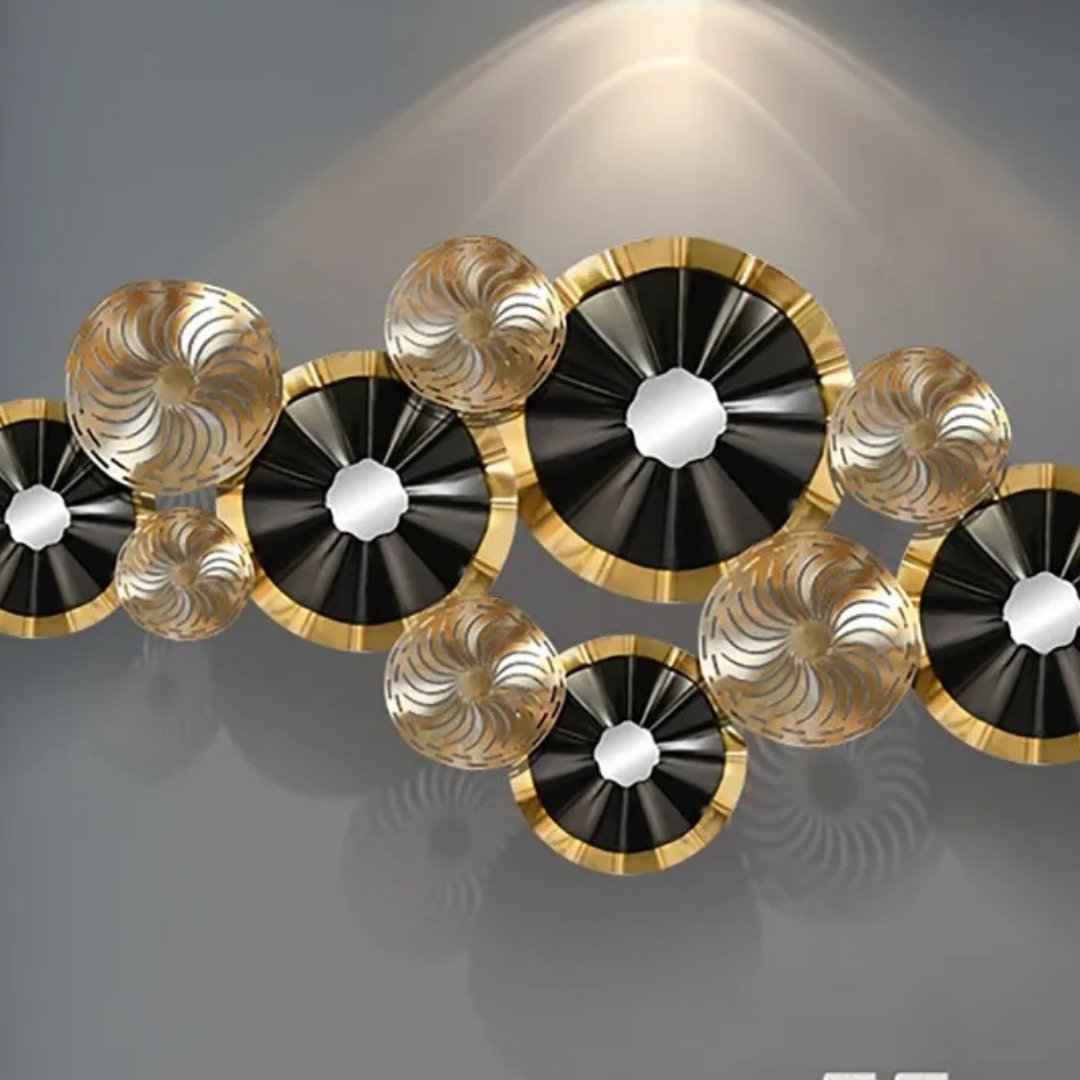 Cart Wheel Circular Wall Mounted Art (48 x 24 Inches)