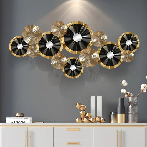 Cart Wheel Circular Wall Mounted Art (48 x 24 Inches)