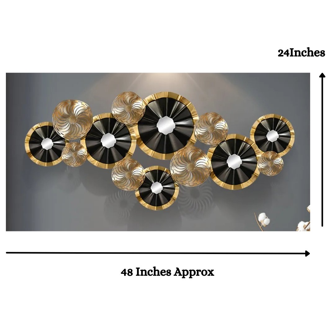 Cart Wheel Circular Wall Mounted Art (48 x 24 Inches)