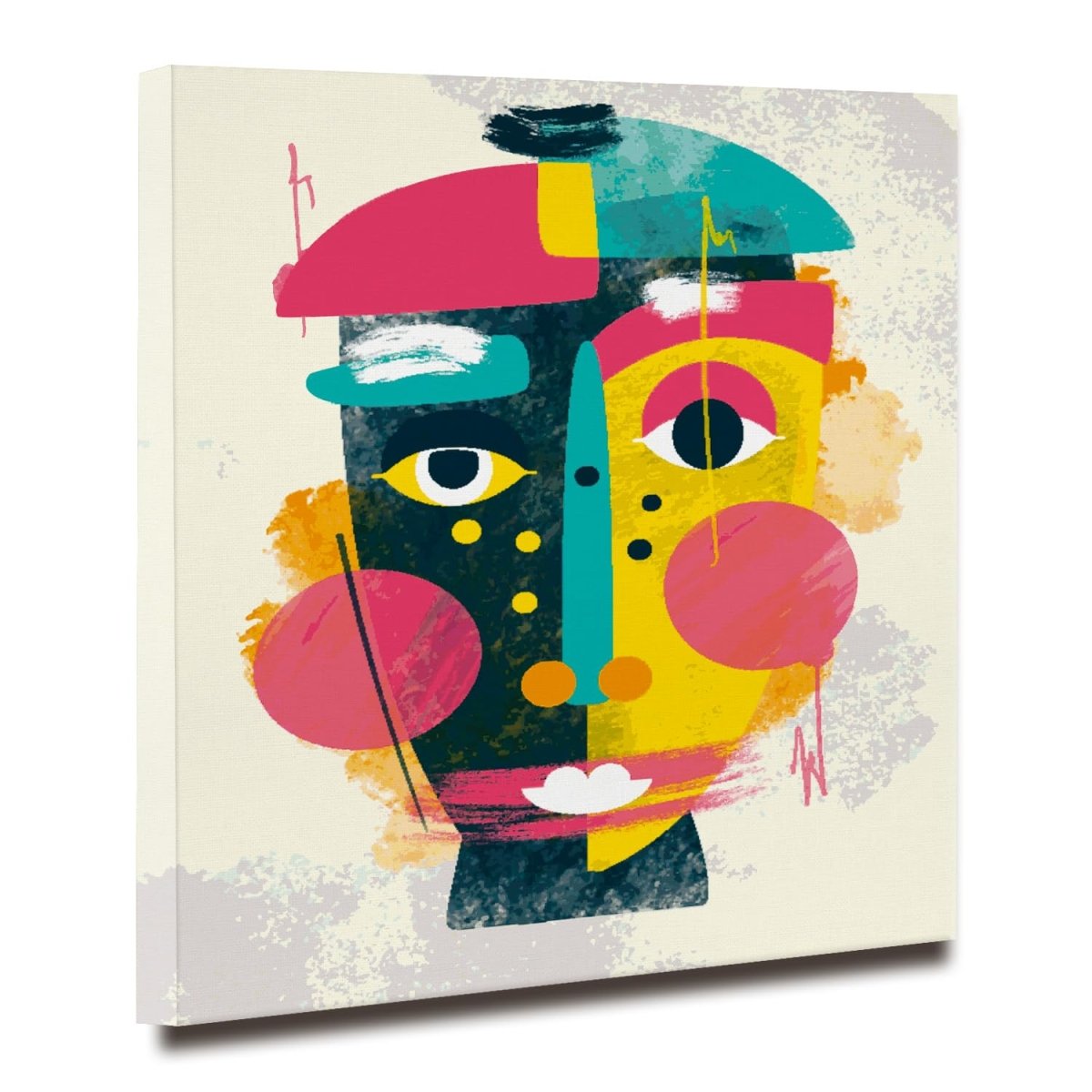 Celestial Swirl Boho Canvas Wall Painting (36 x 36 Inches)