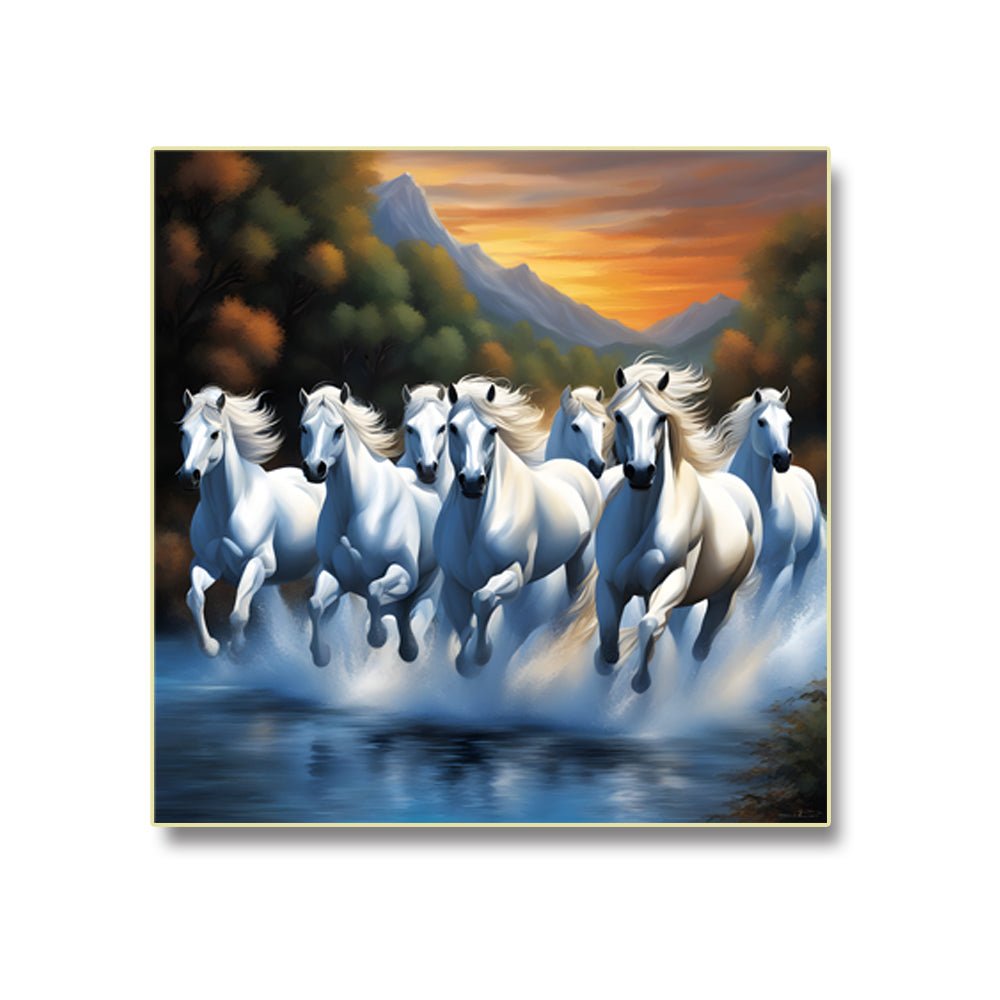 Chasing Daybreak: Running Horses Wall Art (36 x 36 Inches)