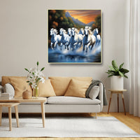 Thumbnail for Chasing Daybreak: Running Horses Wall Art (36 x 36 Inches)