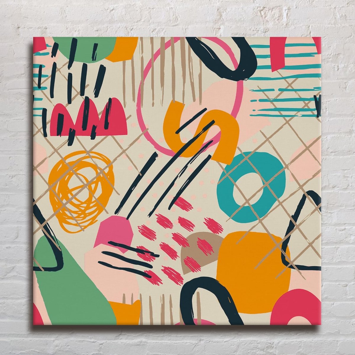 Chromatic Visage Boho Canvas Wall Painting (36 x 36 Inches)