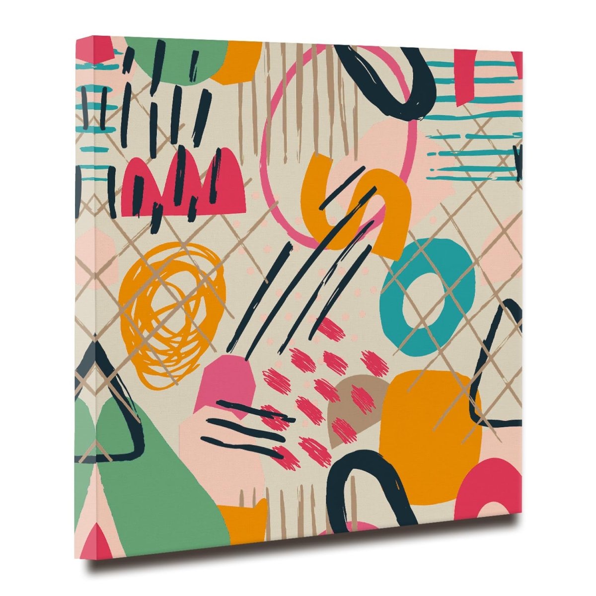 Chromatic Visage Boho Canvas Wall Painting (36 x 36 Inches)