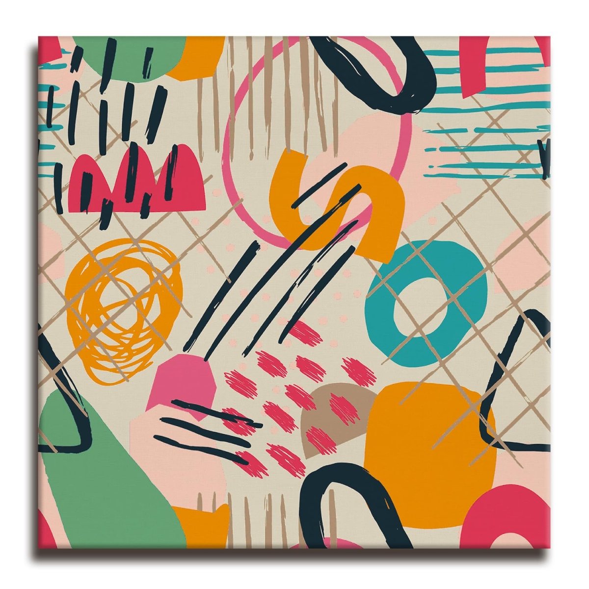 Chromatic Visage Boho Canvas Wall Painting (36 x 36 Inches)