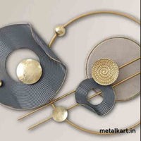 Thumbnail for Circular Harmony Metallic Wall Hanging with Hollow Circular Plates (48 x 24 Inches)