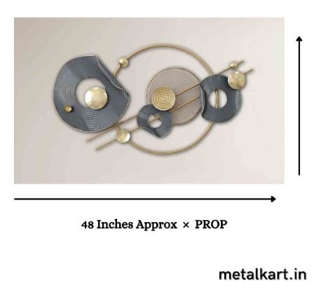 Circular Harmony Metallic Wall Hanging with Hollow Circular Plates (48 x 24 Inches)