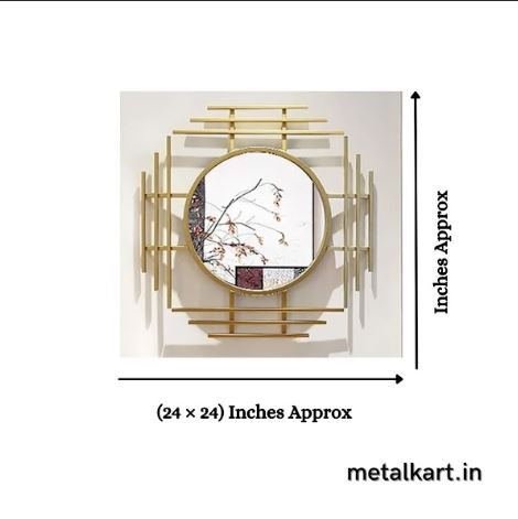 Circular mirror in Metallic Tribar Frame (24 Inches)