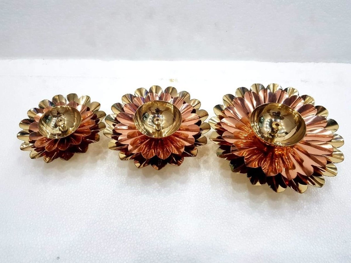 Copper Brass petal plate Diya