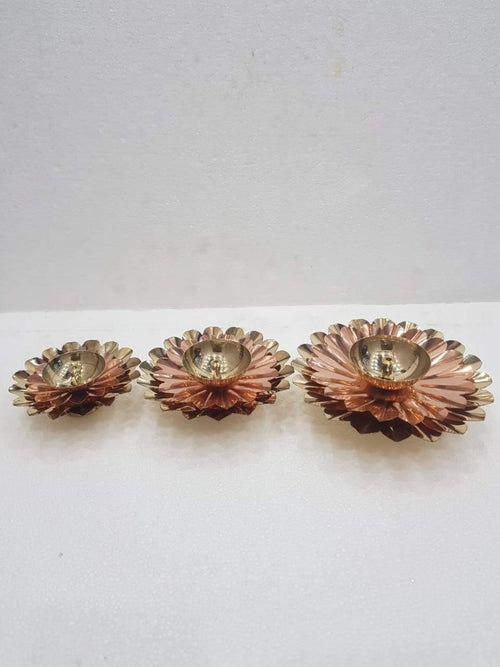 Copper Brass petal plate Diya