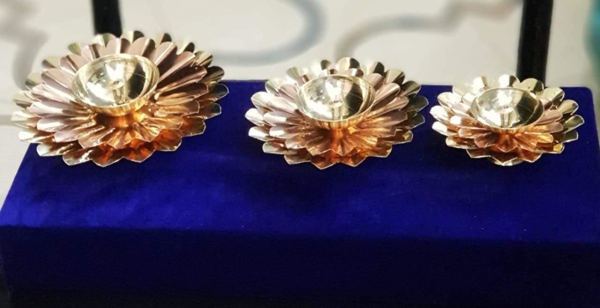 Copper Brass petal plate Diya