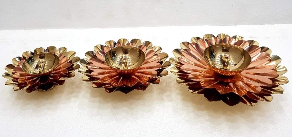 Copper Brass petal plate Diya