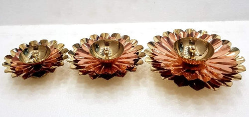 Copper Brass petal plate Diya