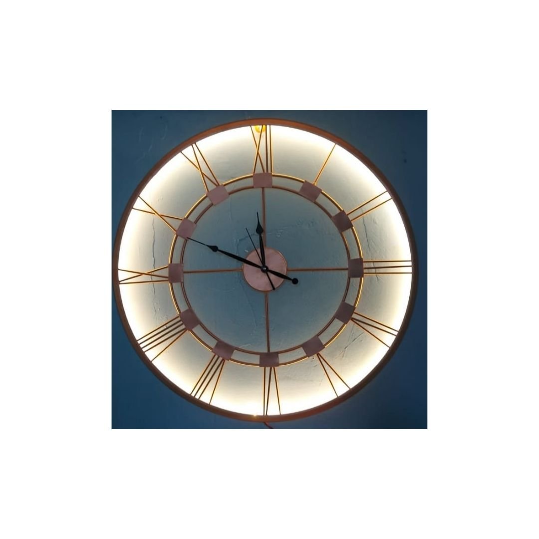 Copper Clock with LED (24 Inches)