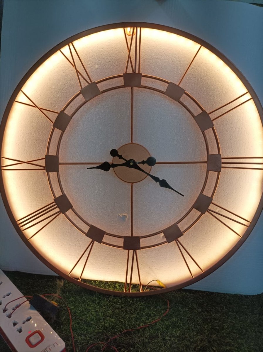Copper Clock with LED (24 Inches)